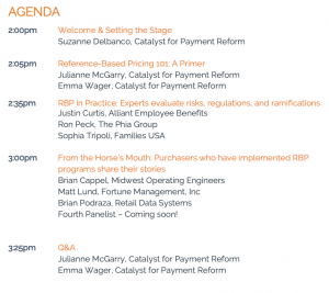 Reference Based Pricing Virtual Summit Agenda